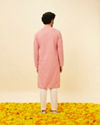 Manyavar Men Sherbet Pink Fern Jaal Patterned Kurta Set