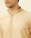 alt message - Manyavar Men Iced Coffee Brown Embroidered Placket Kurta Set image number 1