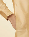 Manyavar Men Iced Coffee Brown Embroidered Placket Kurta Set