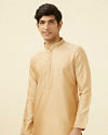 Iced Coffee Brown Embroidered Placket Kurta Set