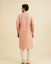 Manyavar Men Pink Solid Occasion Wear Kurta Pajama