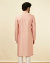 Manyavar Men Pink Solid Occasion Wear Kurta Pajama