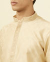 alt message - Manyavar Men Sandal Jacquard Kurta Pajama image number 1