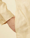 Manyavar Men Sandal Jacquard Kurta Pajama