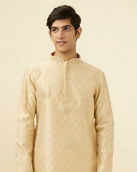 Manyavar Men Sandal Jacquard Kurta Pajama