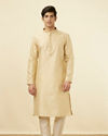 Manyavar Men Sandal Jacquard Kurta Pajama