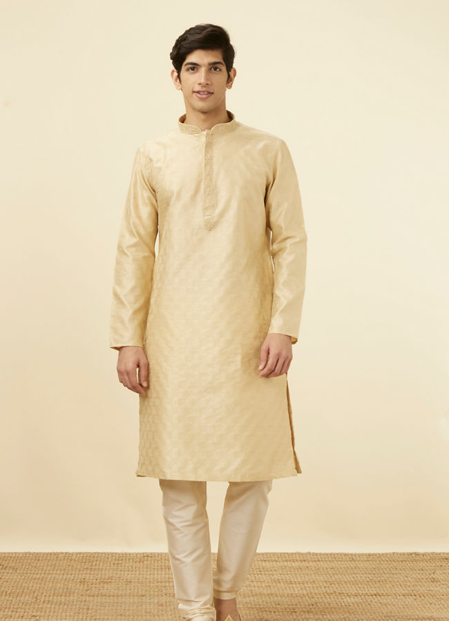 Buy Sandal Jacquard Kurta Pajama Online in India Manyavar Kurta