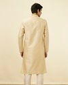 alt message - Manyavar Men Sandal Jacquard Kurta Pajama image number 5