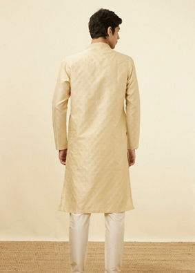 alt message - Manyavar Men Sandal Jacquard Kurta Pajama image number 5