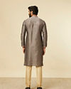 Manyavar Men Pebble Grey Buta Printed Kurta Set