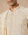 Manyavar Men Cream Blended Viscose Kurta Pajama Dupatta