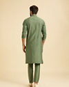Manyavar Men Olive Green Regal Kurta Pajama