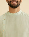 Manyavar Men Pastel Blue Plain Kurta Pajama image number 1