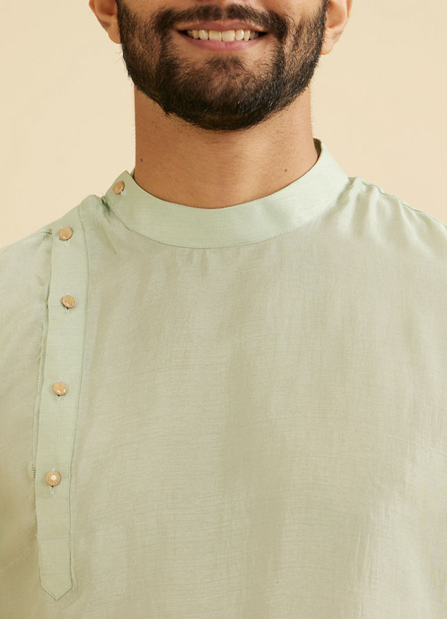 Manyavar Men Green Plain Kurta Pajama