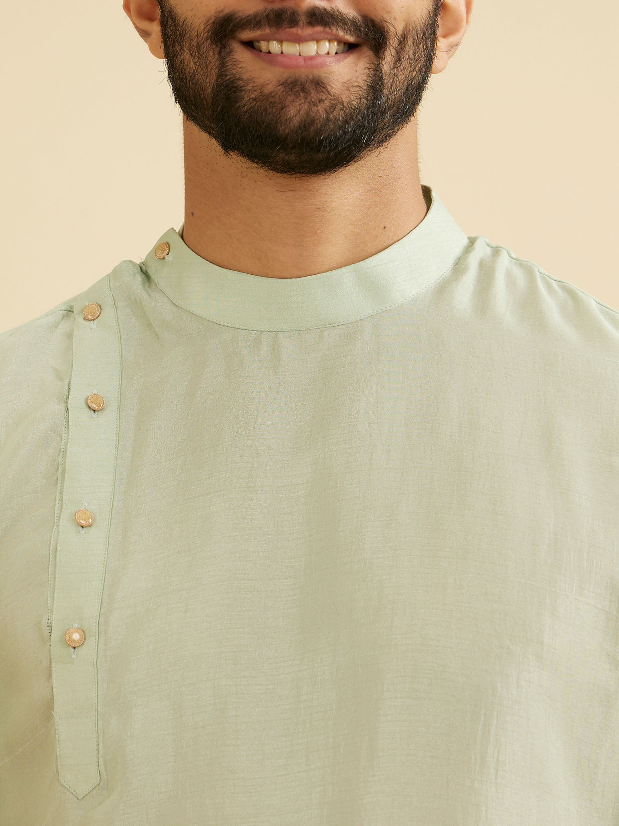 Manyavar Men Green Plain Kurta Pajama
