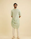 Manyavar Men Pastel Blue Plain Kurta Pajama image number 2