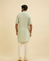 Manyavar Men Pastel Blue Plain Kurta Pajama image number 3