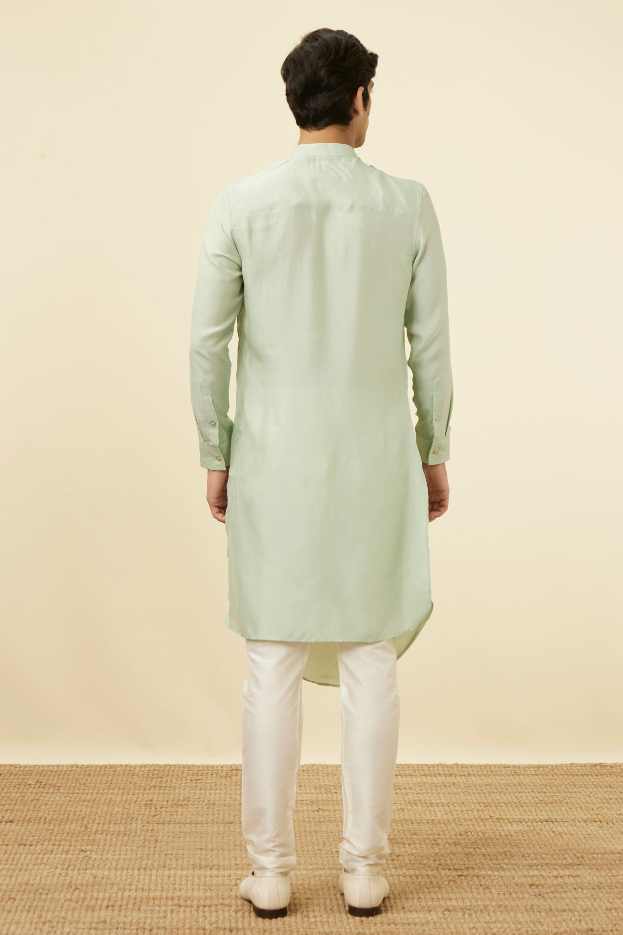 Buy Pastel Blue Plain Kurta Pajama Online in India Manyavar Kurta