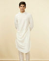 Manyavar Men Warm White Side Open Kurta Set