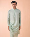 Manyavar Men Aqua Green Draped Kurta Pajama