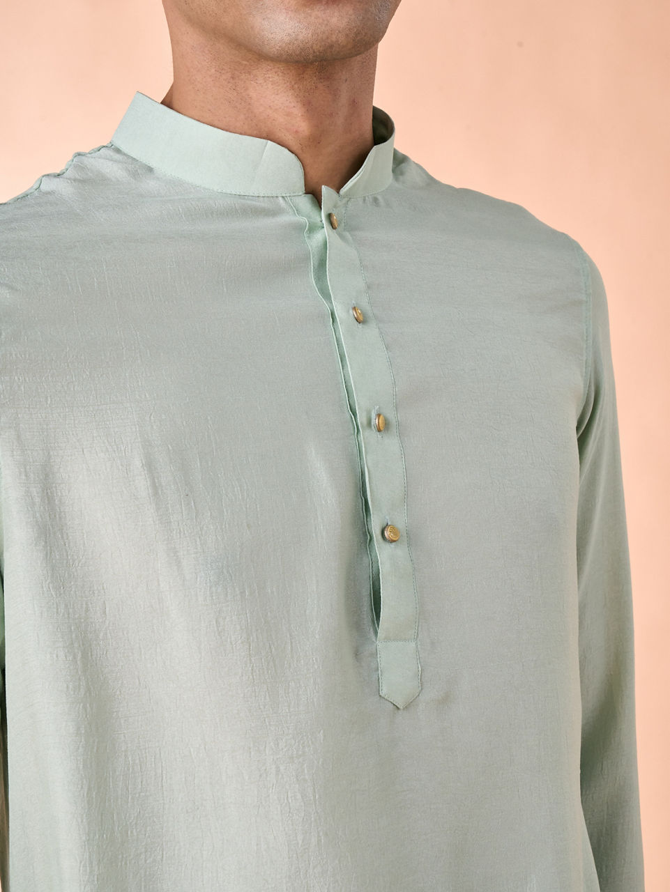Manyavar Men Aqua Green Draped Kurta Pajama