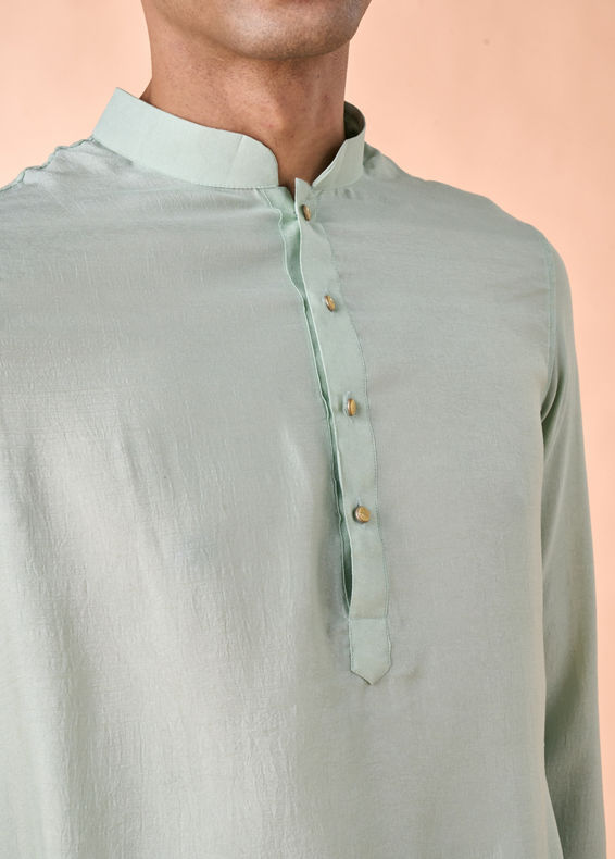 Manyavar Men Aqua Green Draped Kurta Pajama
