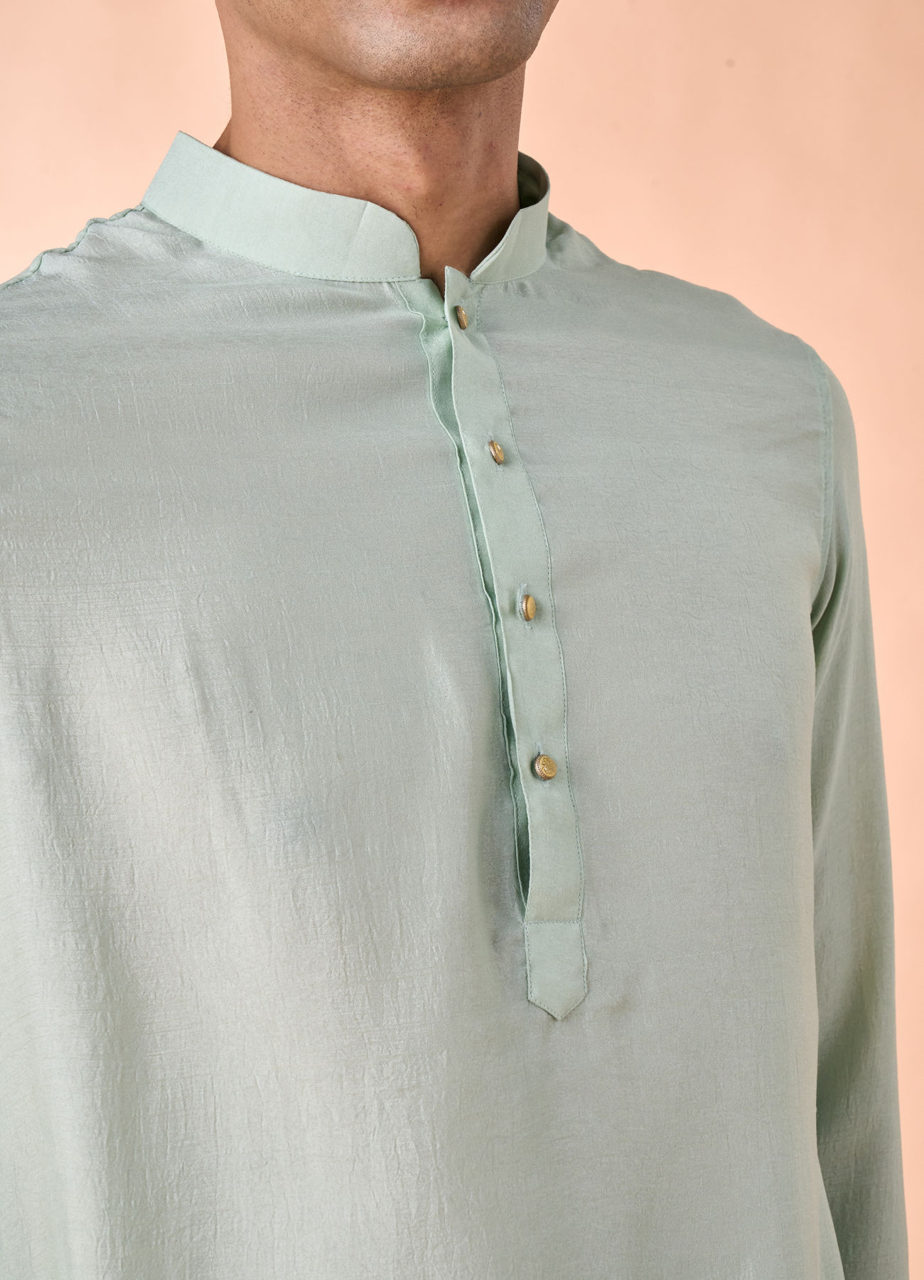 Manyavar Men Aqua Green Draped Kurta Pajama