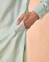 Manyavar Men Aqua Green Draped Kurta Pajama