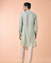 Manyavar Men Aqua Green Draped Kurta Pajama