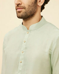 Manyavar Men Aqua Green Draped Kurta Pajama