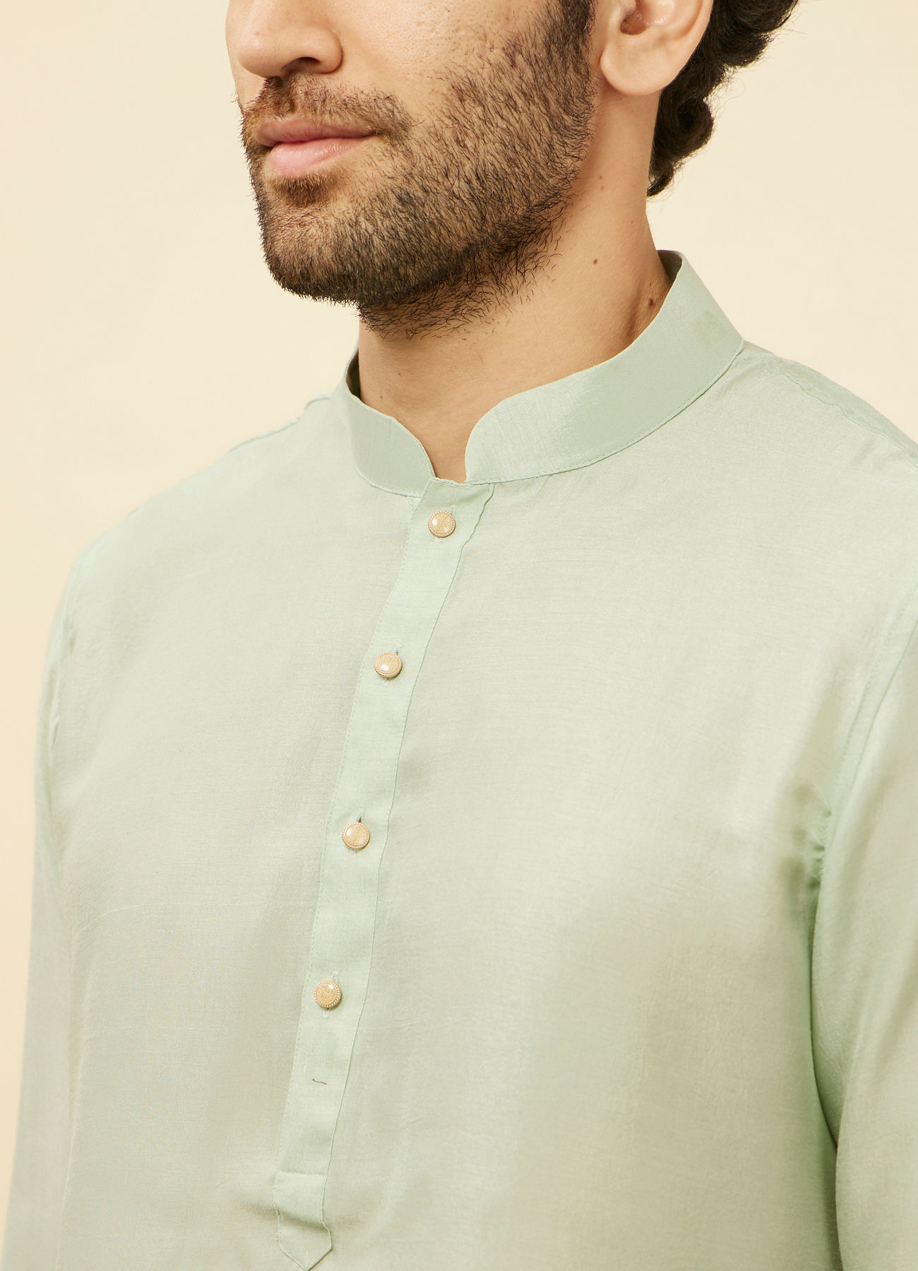 Manyavar Men Aqua Green Draped Kurta Pajama