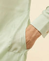 Manyavar Men Aqua Green Draped Kurta Pajama