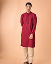 Manyavar Men Gleaming Maroon Kurta Pajama