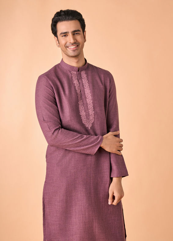 Manyavar Men Purple Enchantment Kurta Pajama