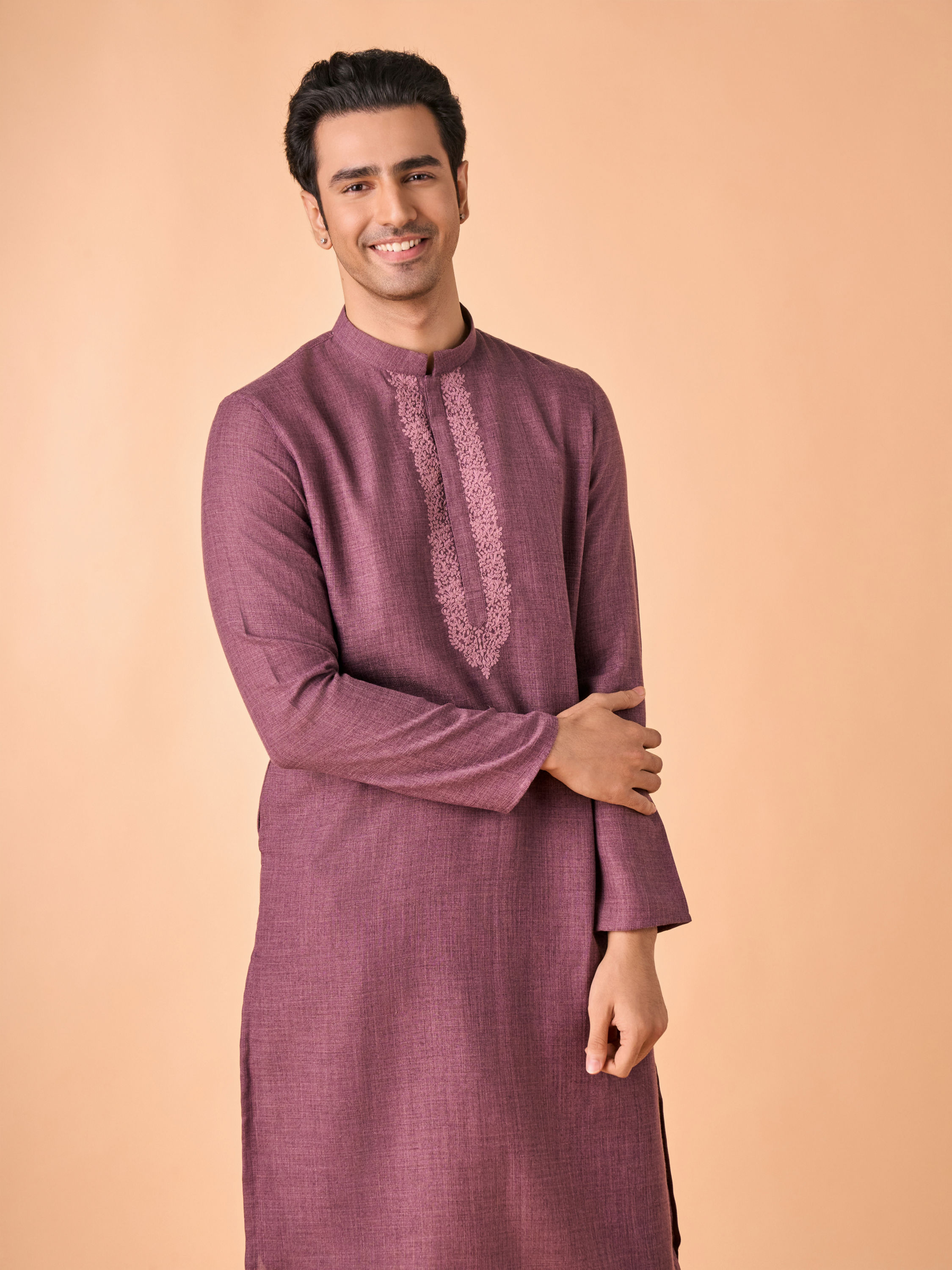 Manyavar Men Purple Enchantment Kurta Pajama