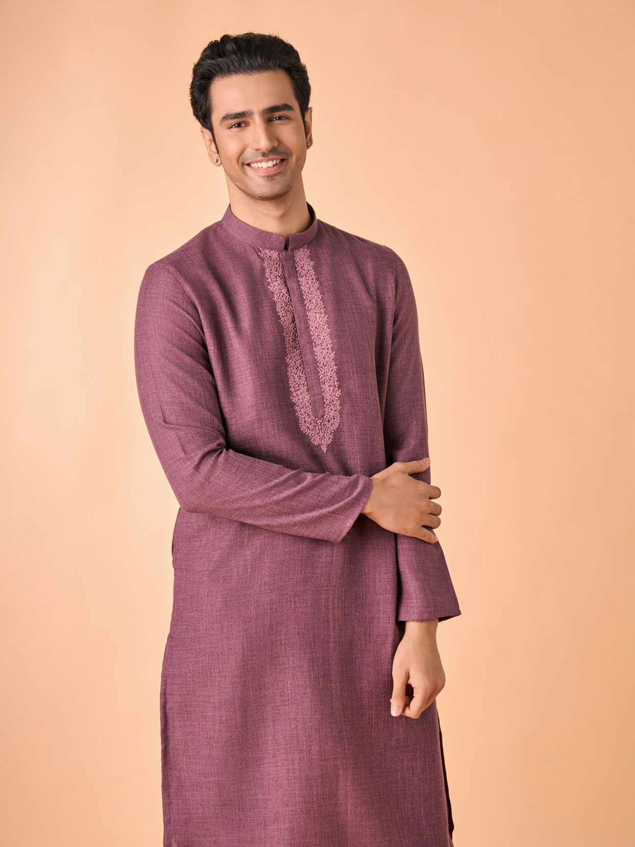 Manyavar Men Purple Enchantment Kurta Pajama