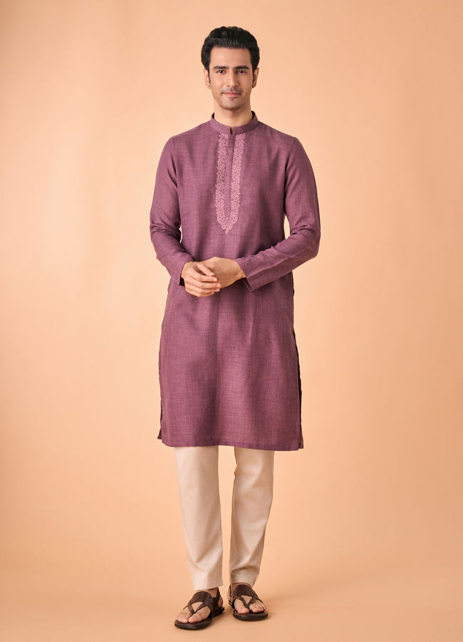 Manyavar Men Purple Enchantment Kurta Pajama