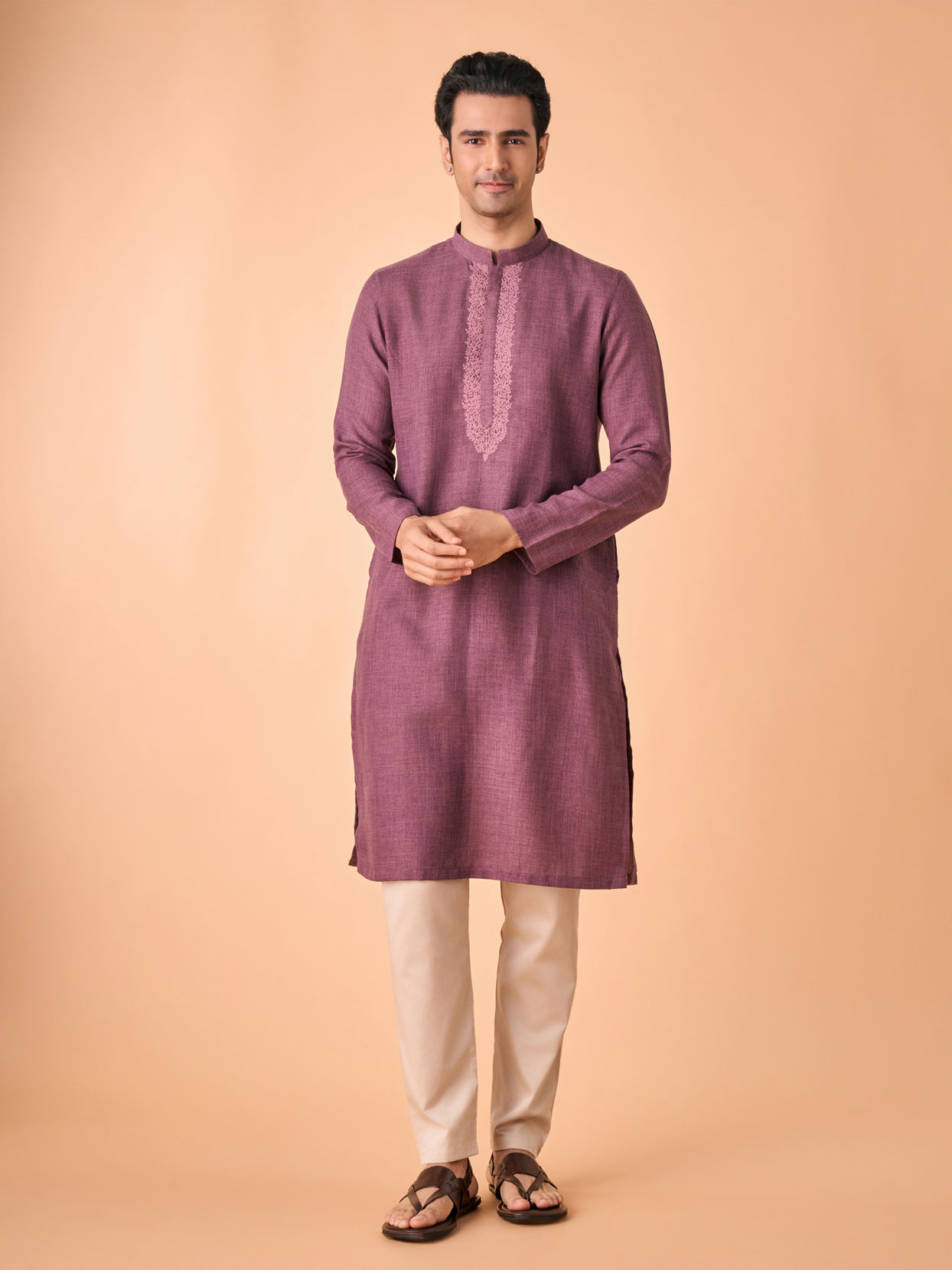 Manyavar Men Purple Enchantment Kurta Pajama
