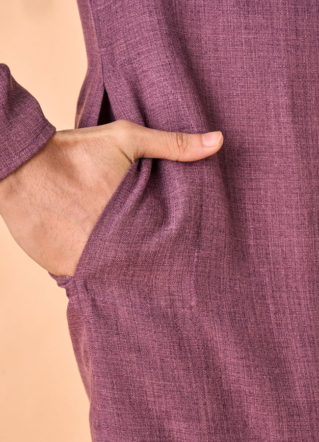 Manyavar Men Purple Enchantment Kurta Pajama
