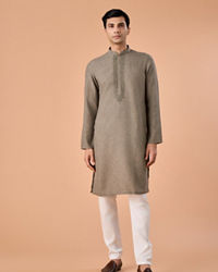 Manyavar Men Pista Green Blended Viscose Kurta Pajama