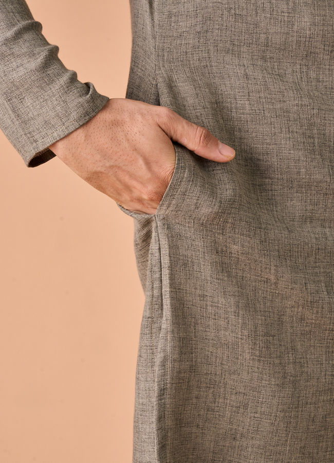 Manyavar Men Pista Green Blended Viscose Kurta Pajama