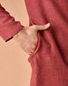 Manyavar Men Ravishing Rust Kurta Pajama