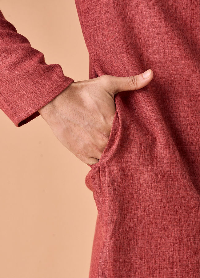 Manyavar Men Ravishing Rust Kurta Pajama