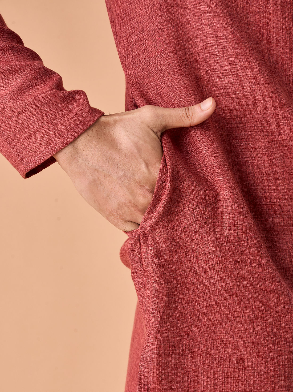 Manyavar Men Ravishing Rust Kurta Pajama