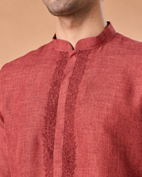Manyavar Men Ravishing Rust Kurta Pajama