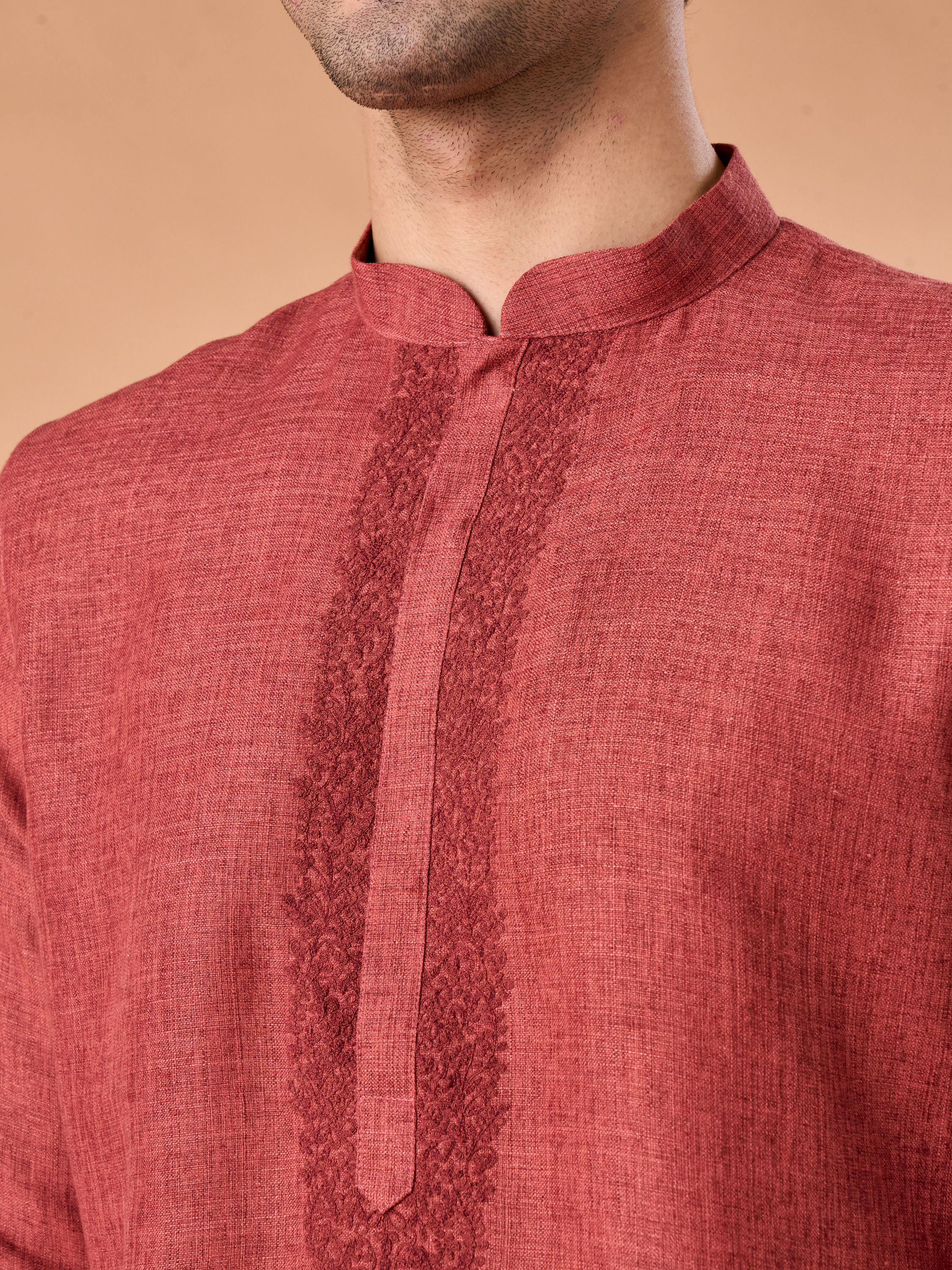 Manyavar Men Ravishing Rust Kurta Pajama