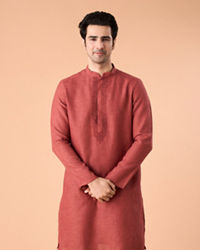 Manyavar Men Ravishing Rust Kurta Pajama
