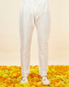Manyavar Men Silver Grey Floral Jaal Patterned Kurta Set