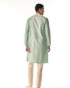 Manyavar Men Sea Green Jacquard Kurta Pajama