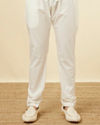 Manyavar Men Light Cream Thread Embroidered Kurta Pajama